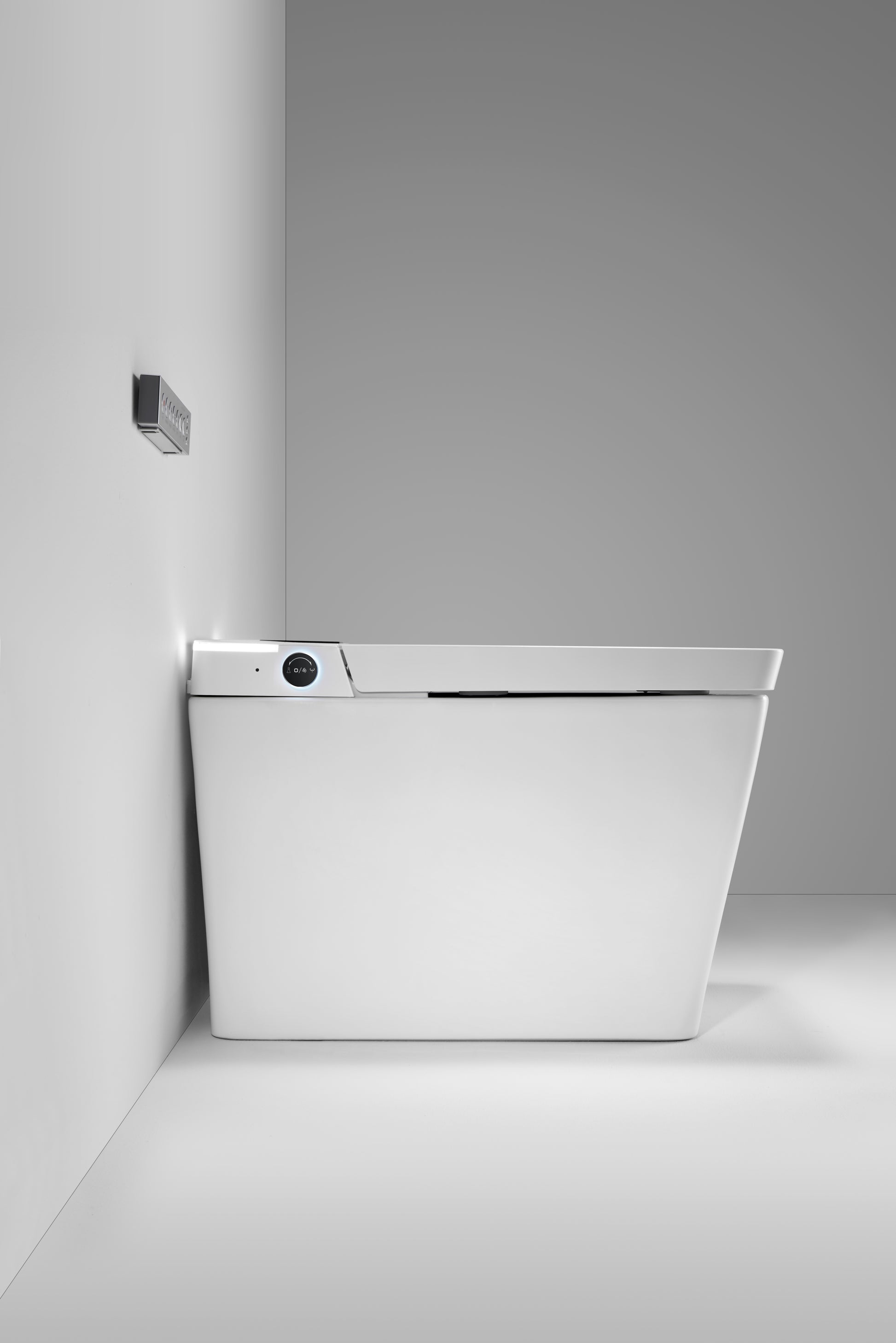 Multifunctional flat square smart toilet with white-ceramic