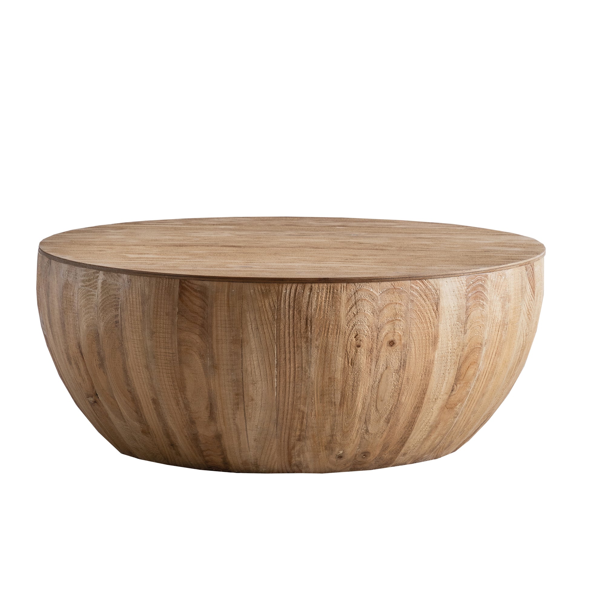 35.43"Vintage Style Bucket Shaped Coffee Table For Office, Dining Room And Living Room,Natural Natural Solid Wood Mdf