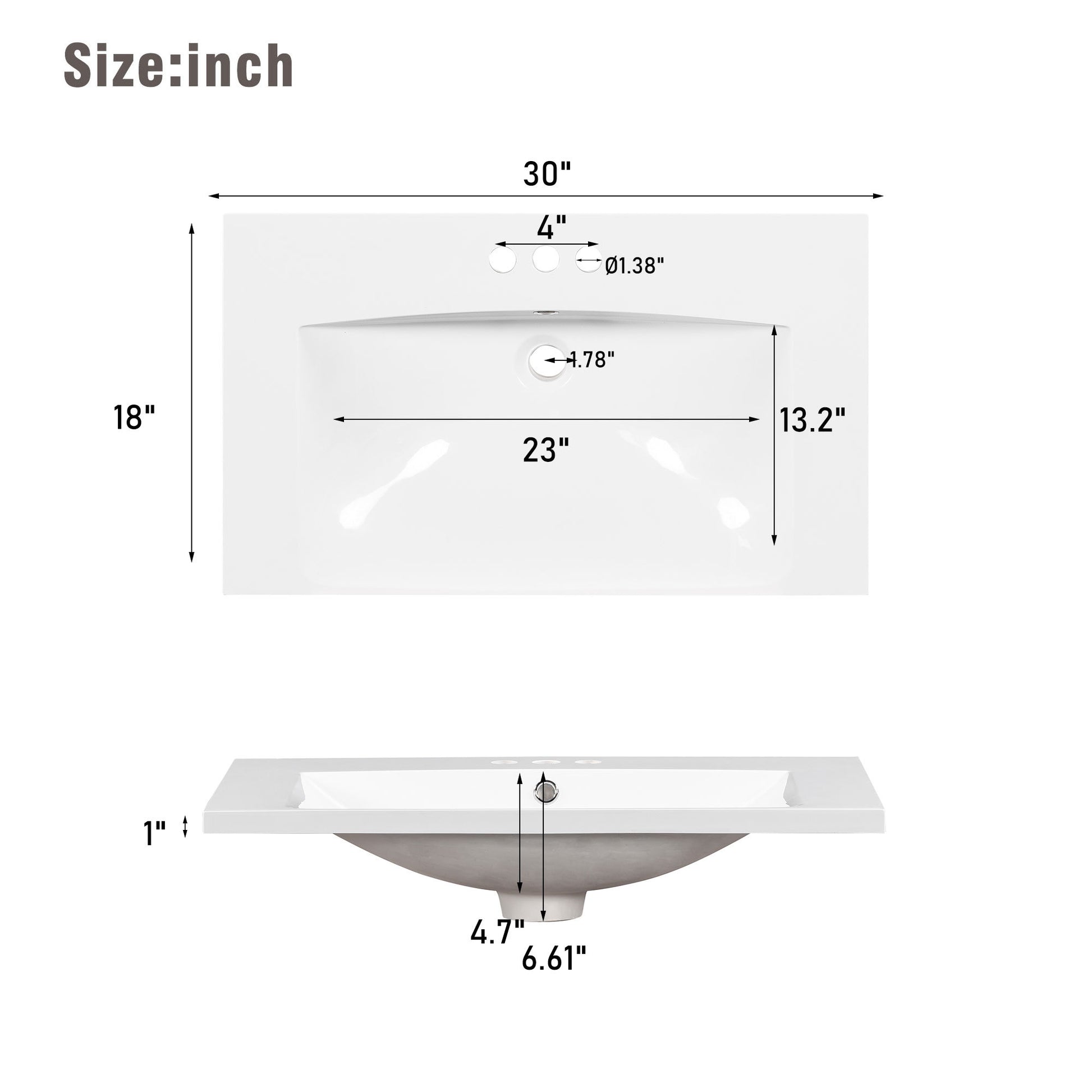 30" White Bathroom Vanity With Single Sink ,Combo Cabinet Undermount Sink,Bathroom Storage Cabinet Vanities White Mdf