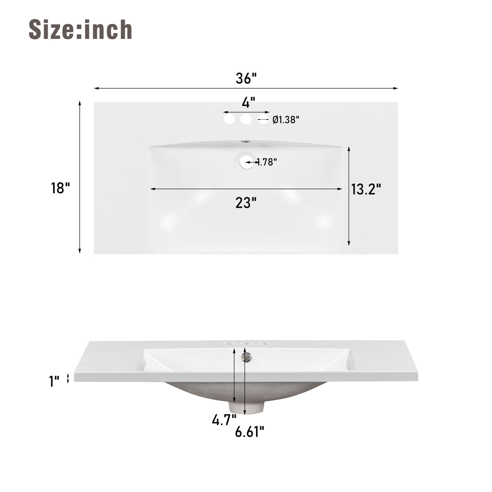 36" Bathroom Vanity Cabinet With Sink Top Combo Set,White,Single Sink,Shaker Cabinet With Soft Closing Door And Drawer White Solid Wood Mdf Resin