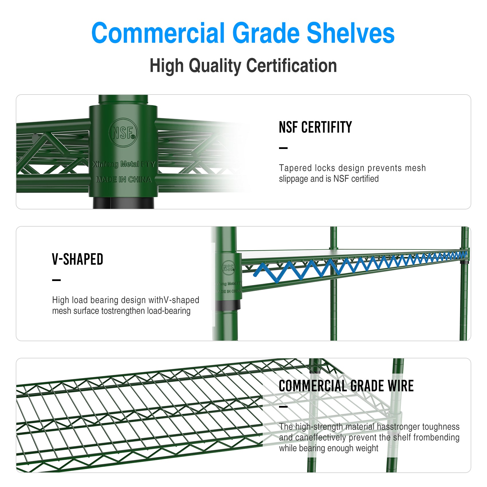 6 Tier Wire Shelving Unit, 6000 Lbs Nsf Height Adjustable Metal Garage Storage Shelves With Wheels, Heavy Duty Storage Wire Rack Metal Shelves Green Green Iron Plastic