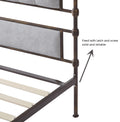 Queen Size High Boad Metal Bed With Soft Head And Tail, No Spring, Easy To Assemble, No Noise Box Spring Not Required Queen Grey Metal Bedroom Bed Frame Foam Velvet Metal