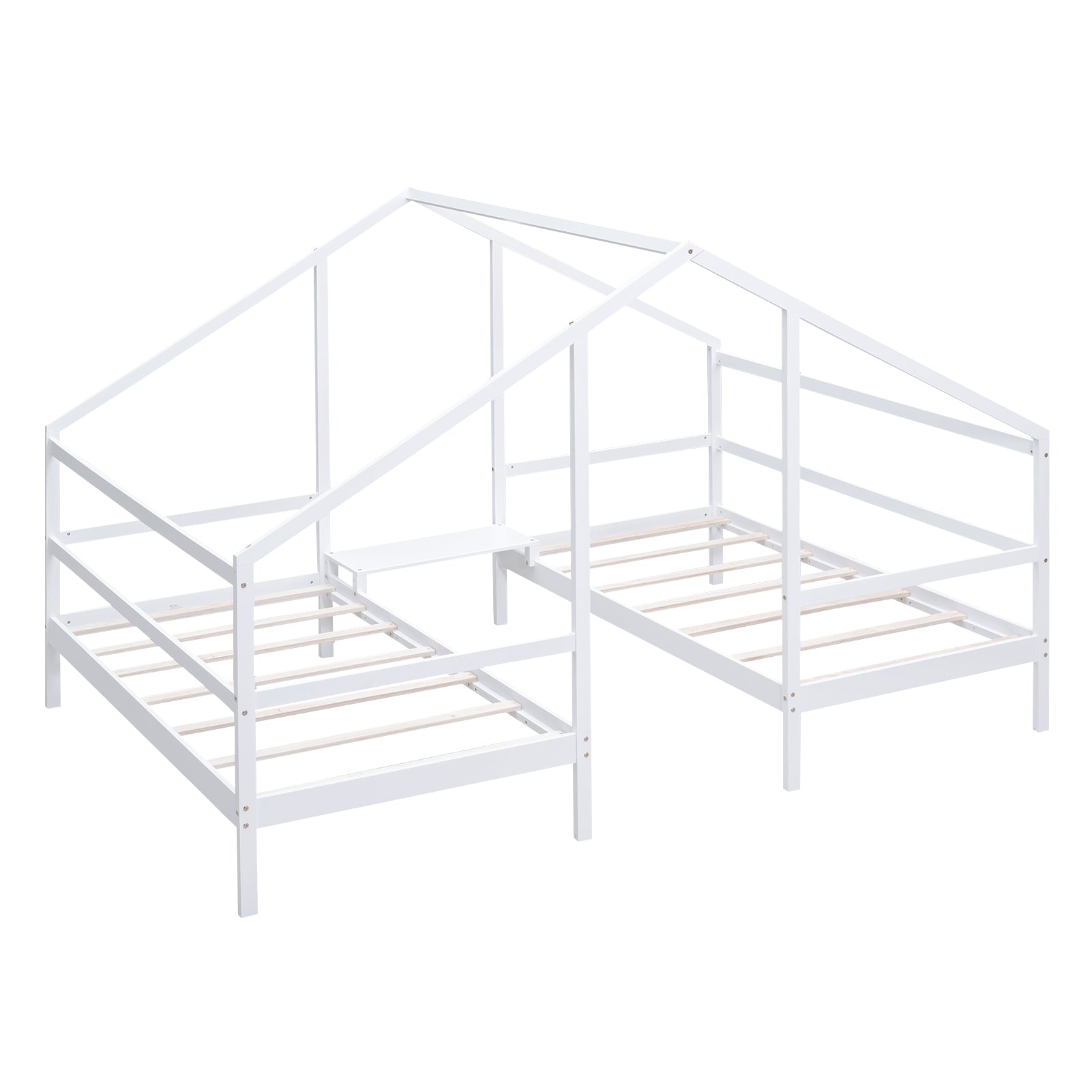 Double Twin Size Triangular House Beds with Built in box spring not