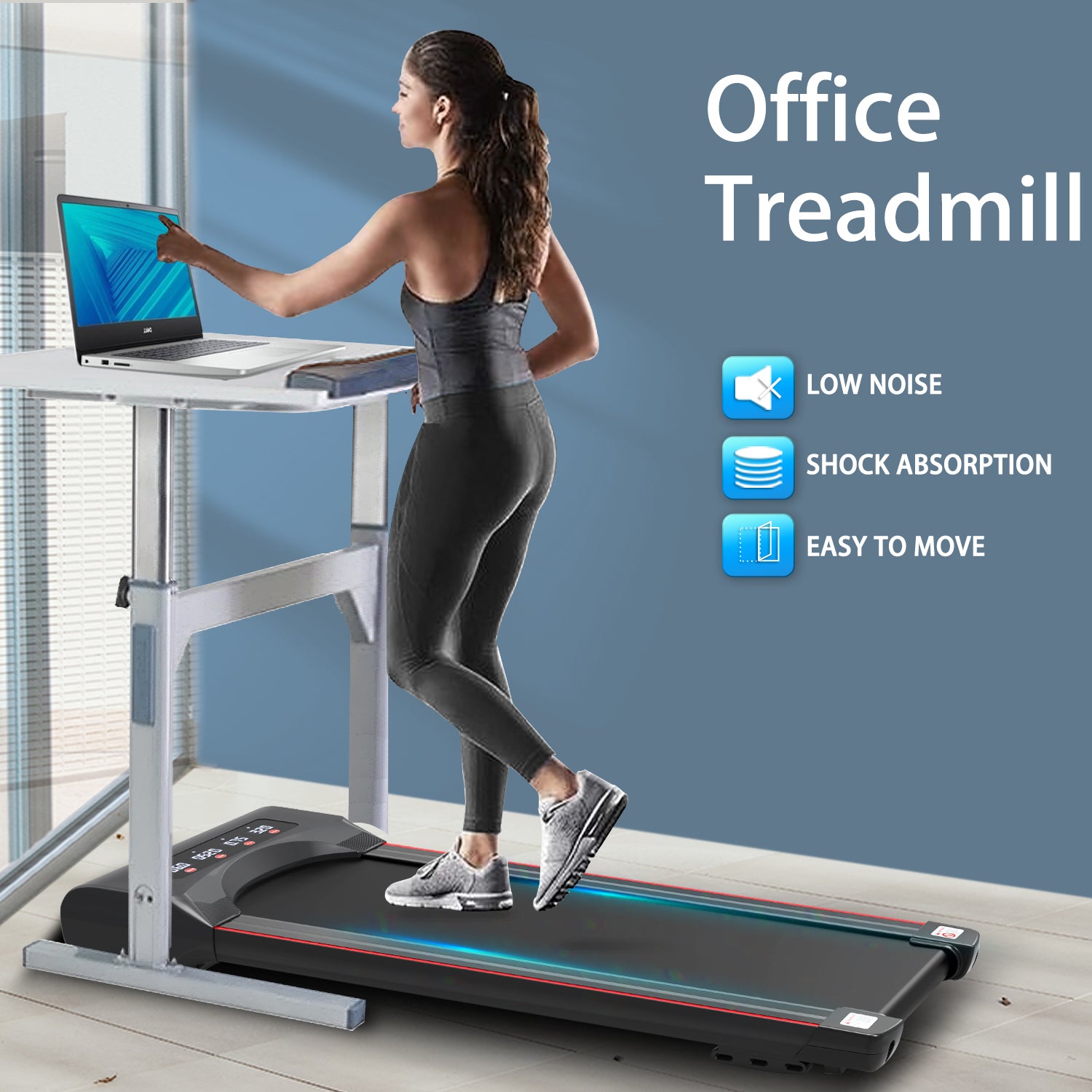 Under Desk Treadmill Machine 300 Lb Capacity