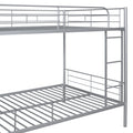 Full Over Full Metal Bunk Bed, Sliver Silver Iron