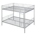 Full Over Full Metal Bunk Bed, Sliver Silver Iron