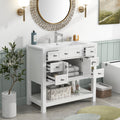 36'' Bathroom Vanity with Top Sink, Modern Bathroom 4+-white-2-1-soft close