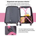 Hardshell Suitcase Spinner Wheels Pp Luggage Sets Lightweight Durable Suitcase With Tsa Lock,3 Piece Set 20 24 28 ,Pink Pink Polypropylene