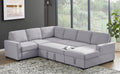 Ketterman 4 Piece Upholstered Sectional Light Gray Foam Linen