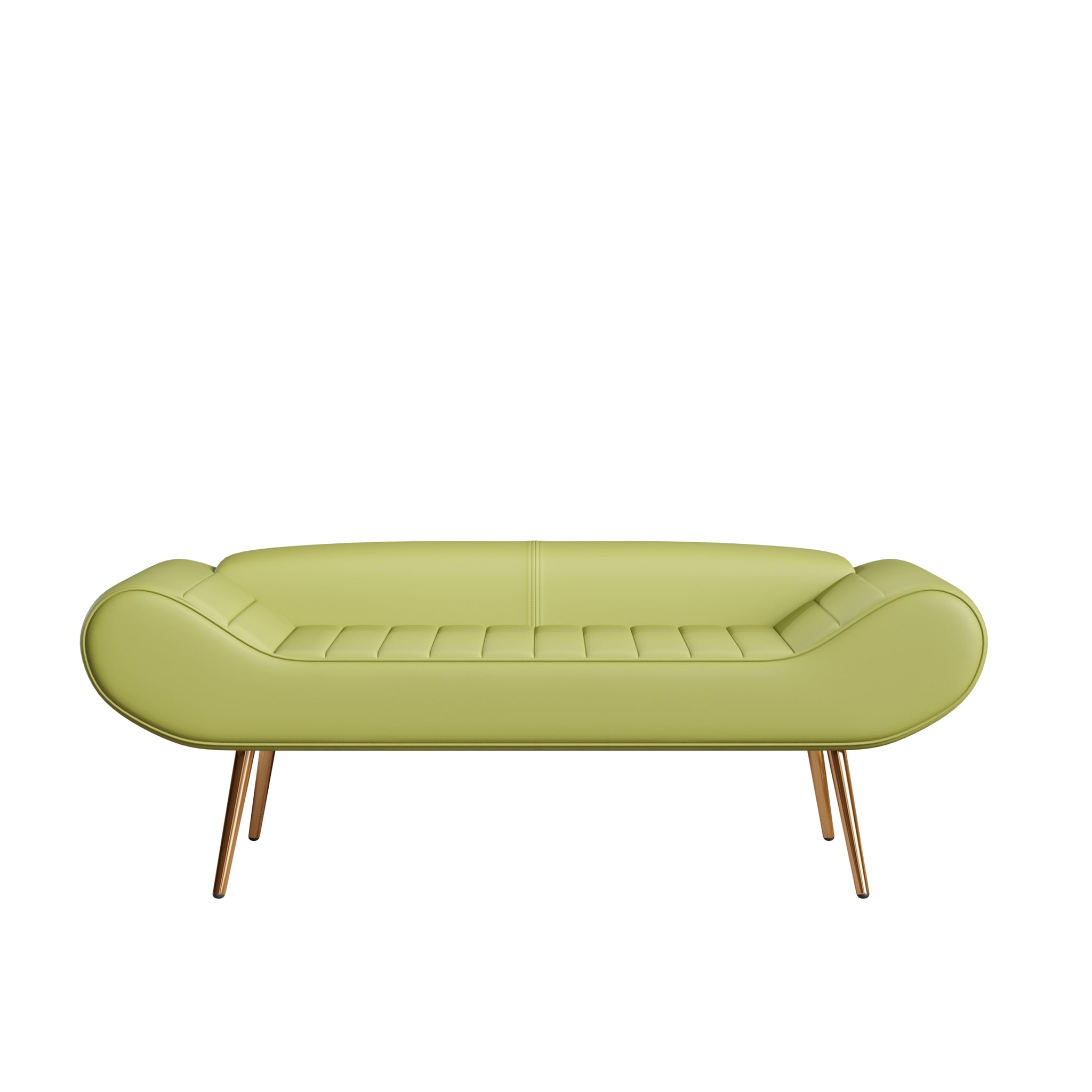 57 inch sofa stool PVC fabric can be placed in the bed green-polyester blend