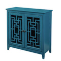 Storage Cabinet, Buffet Sideboard, Teal Blue Teal Blue Primary Living Space Adjustable Shelves Mdf Glass