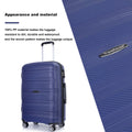 Hardshell Suitcase Spinner Wheels Pp Luggage Sets Lightweight Durable Suitcase With Tsa Lock,3 Piece Set 20 24 28 ,Navy Navy Polypropylene