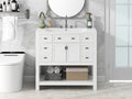 36'' Bathroom Vanity with Top Sink, Modern Bathroom 4+-white-2-1-soft close
