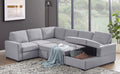 Ketterman 4 Piece Upholstered Sectional Light Gray Foam Linen