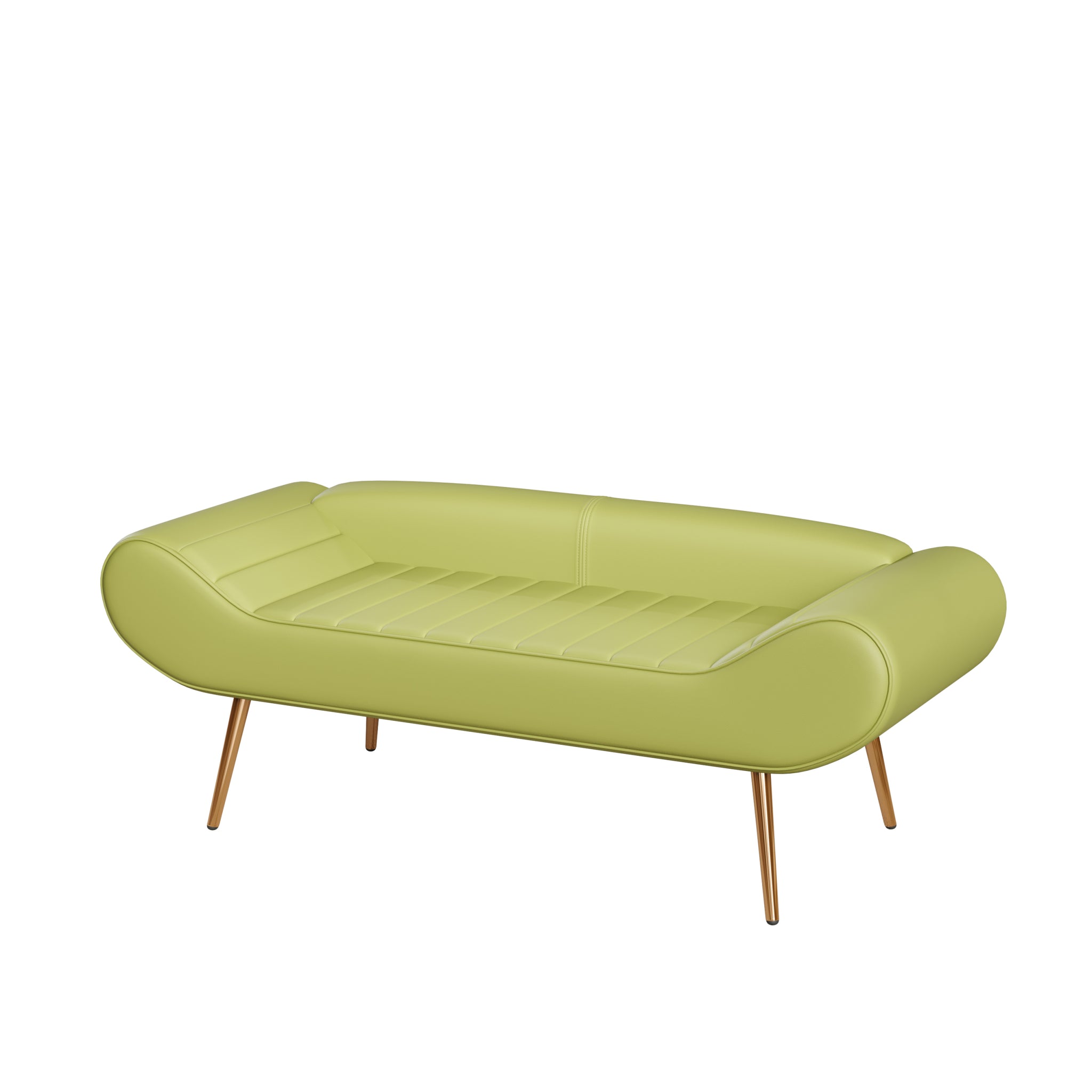 57 inch sofa stool PVC fabric can be placed in the bed green-polyester blend