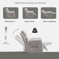 Power Recliner Chair With Adjustable Massage Function, Velvet Electric Power Chair For Elderly With One Side Pockets, Recliner Chair With Heating System For Living Room,Beige Beige Velvet