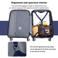 Hardshell Suitcase Spinner Wheels Pp Luggage Sets Lightweight Durable Suitcase With Tsa Lock,3 Piece Set 20 24 28 ,Navy Navy Polypropylene