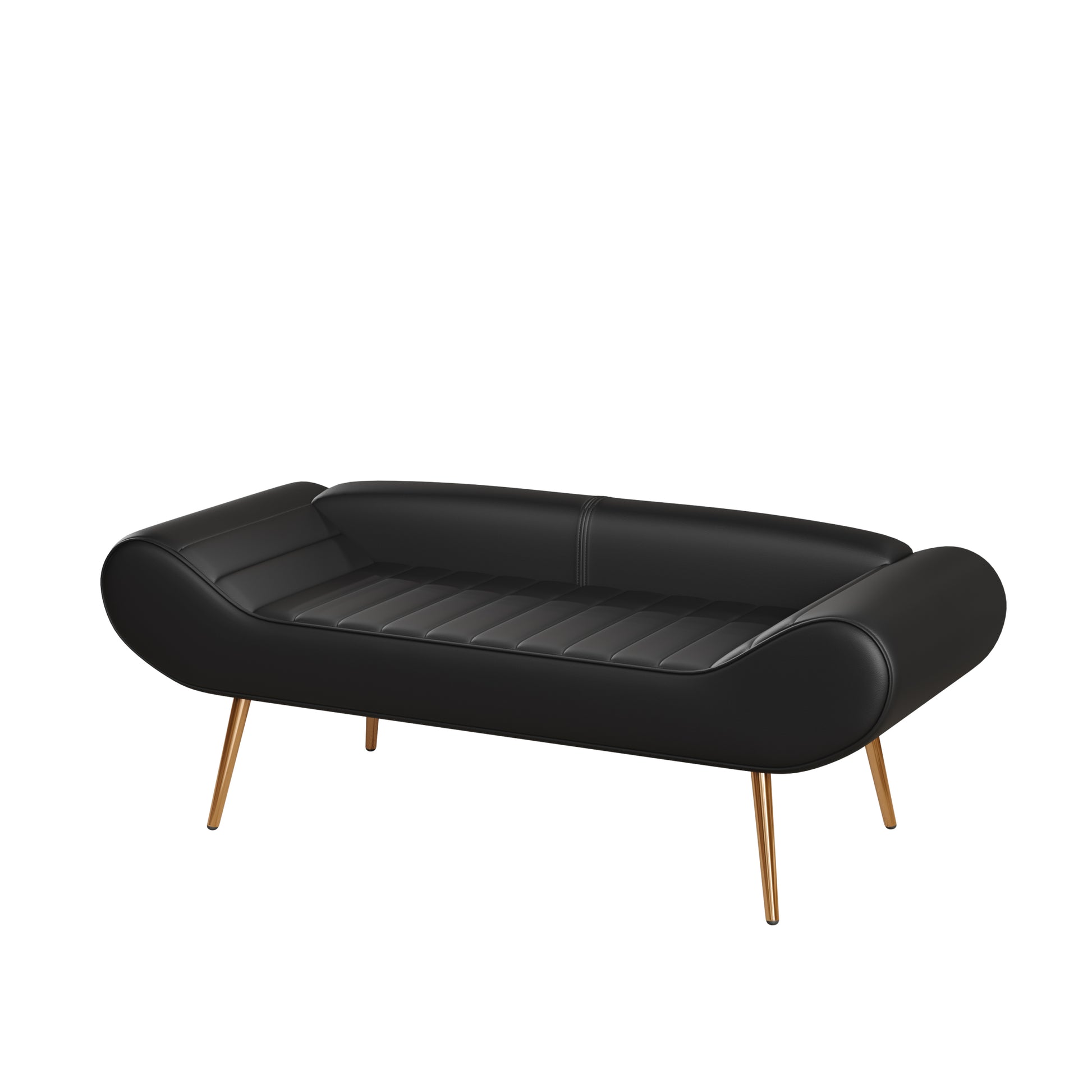 57 Inch Sofa Stool Pvc Fabric Can Be Placed In The Bed Circumference Can Also Be Placed In The Porch Black Polyester Blend