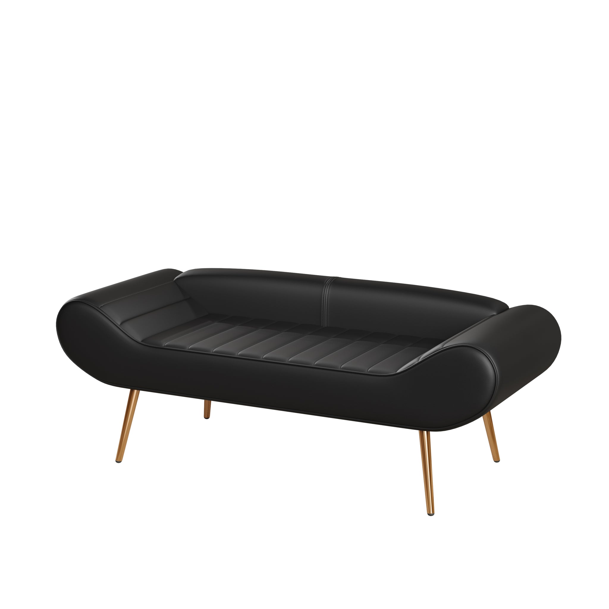 57 inch sofa stool PVC fabric can be placed in the bed black-polyester blend