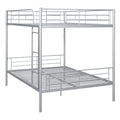 Full Over Full Metal Bunk Bed, Sliver Silver Iron