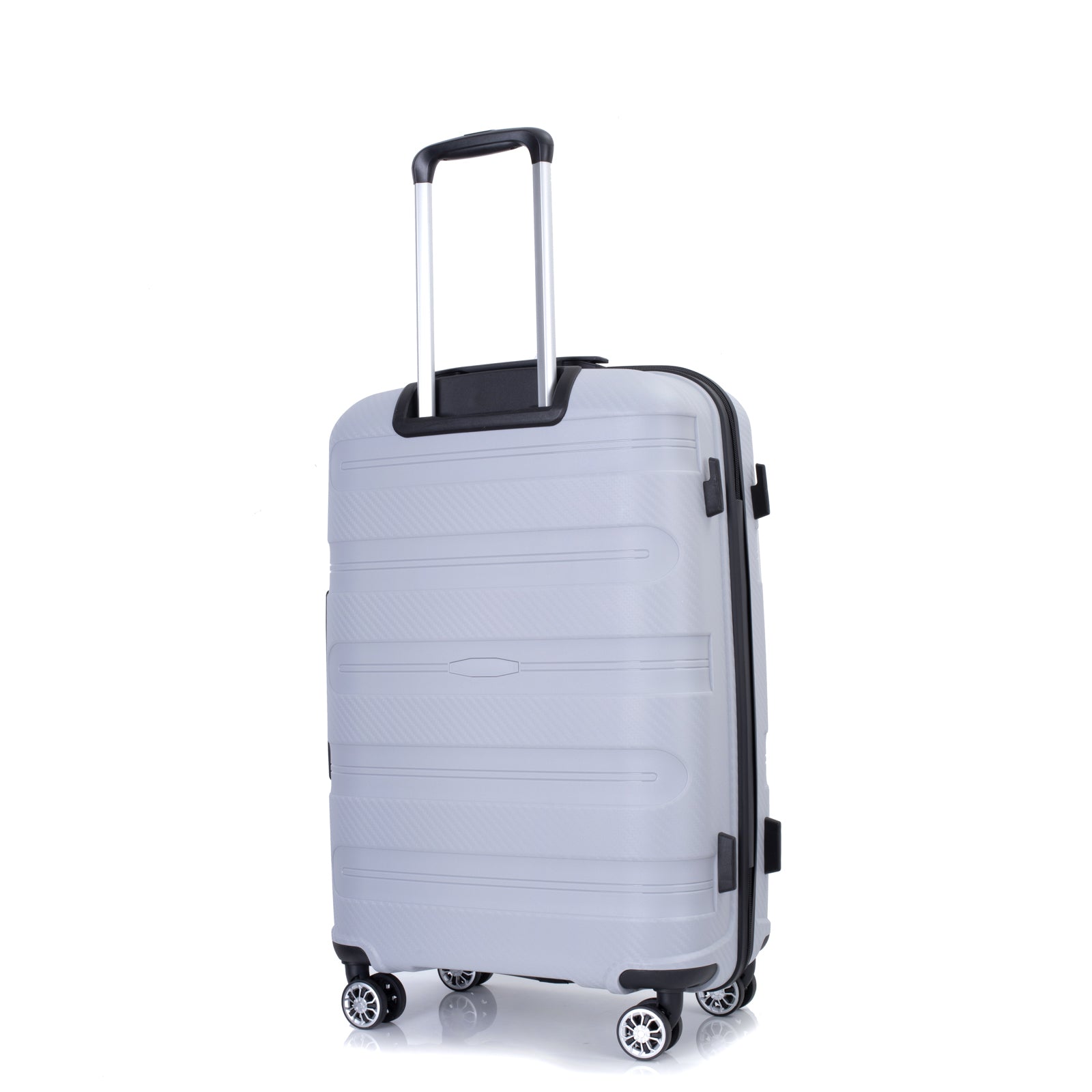 Hardshell Suitcase Spinner Wheels PP Luggage Sets silver-polypropylene