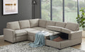 Ketterman 4 Piece Upholstered Sectional Beige Foam Linen