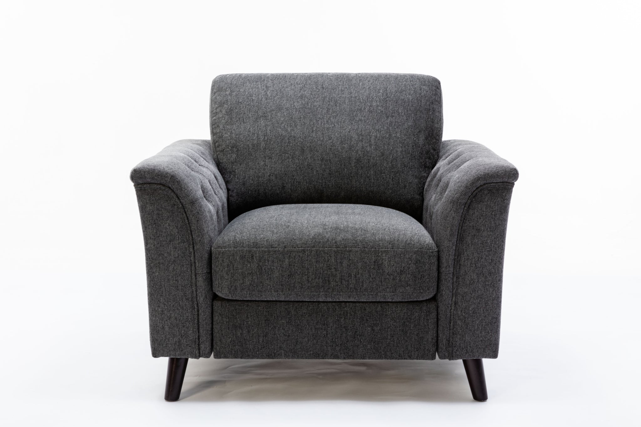 Stanton 36.5" Dark Gray Linen Chair with Tufted