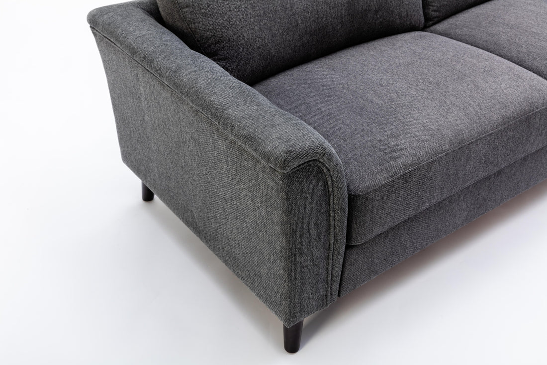 Stanton 80" Dark Gray Linen Sofa With Tufted Arms Dark Gray Linen