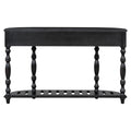 52''Modern And Contemporary Curved Console Table Sofa Table Entryway Table For Hallway Living Room With 4 Drawers And 1 Shelf Black Mdf