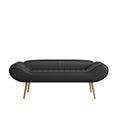 57 Inch Sofa Stool Pvc Fabric Can Be Placed In The Bed Circumference Can Also Be Placed In The Porch Black Polyester Blend