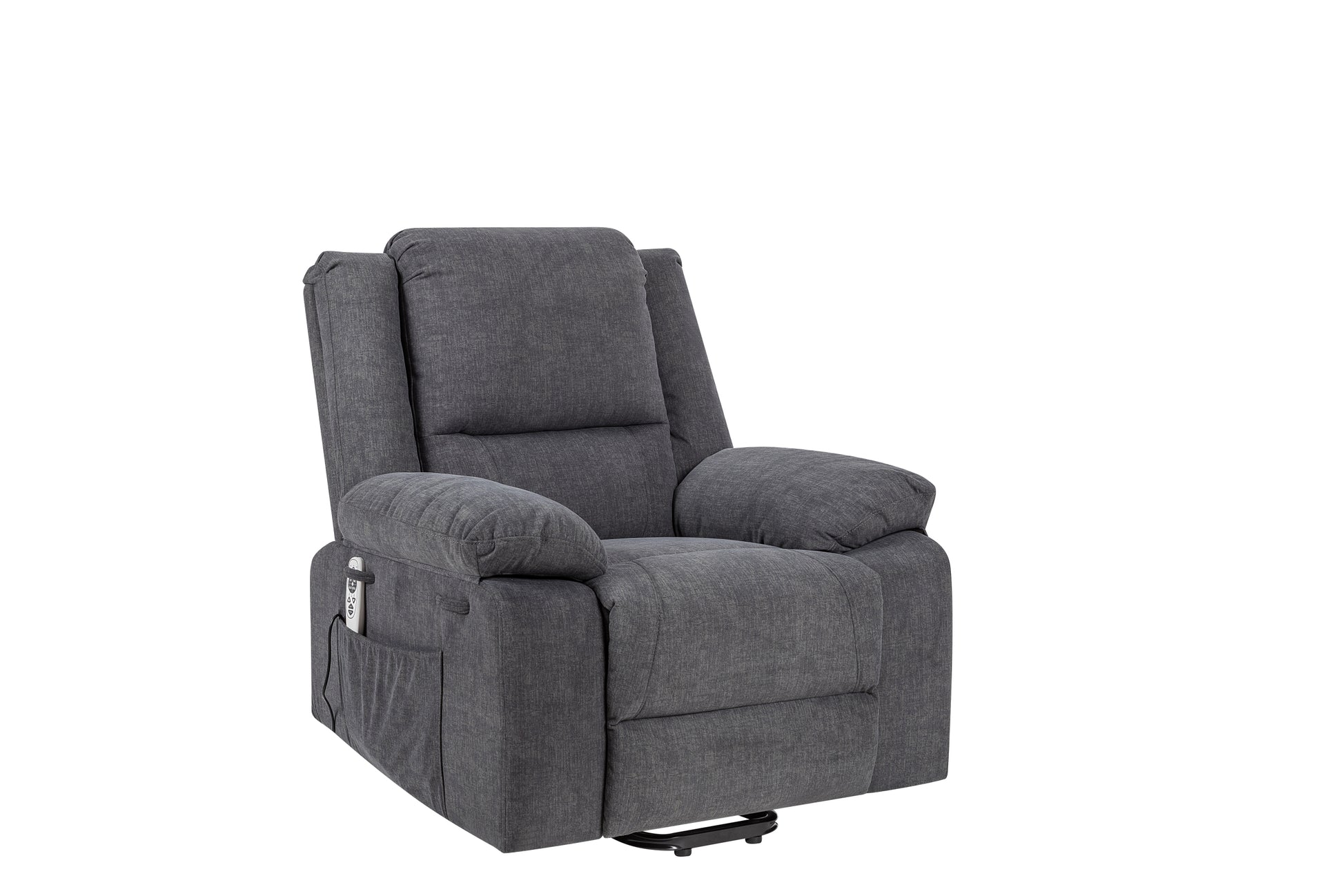 Electric Power Recliner Chair With Massage For Elderly ,Remote Control Multi Function Lifting, Timing, Cushion Heating Chair With Side Pocket Dark Grey Dark Grey Power Remote Metal Primary Living Space Soft American Design Pillow Top Arms Cat Scratch