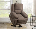 Electric Power Recliner Chair With Massage For Elderly ,Remote Control Multi Function Lifting, Timing, Cushion Heating Chair With Side Pocket Brown Brown Power Remote Metal Primary Living Space American Design Cat Scratch Fabric