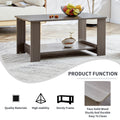 Modern Minimalist Gray Wood Grain Double Layered Rectangular Coffee Table,Tea Table.Mdf Material Is More Durable,Suitable For Living Room, Bedroom, And Study Room.19.6