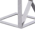 22 Inch Metal X Frame Glass Top Side Table, Silver Silver Metal