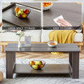 A Modern And Practical Gray Textured Coffee Table,Tea Table.Double Layered Coffee Table Made Of Mdf Material,. Suitable For Living Room,Bedroom And Study Room. 43.3