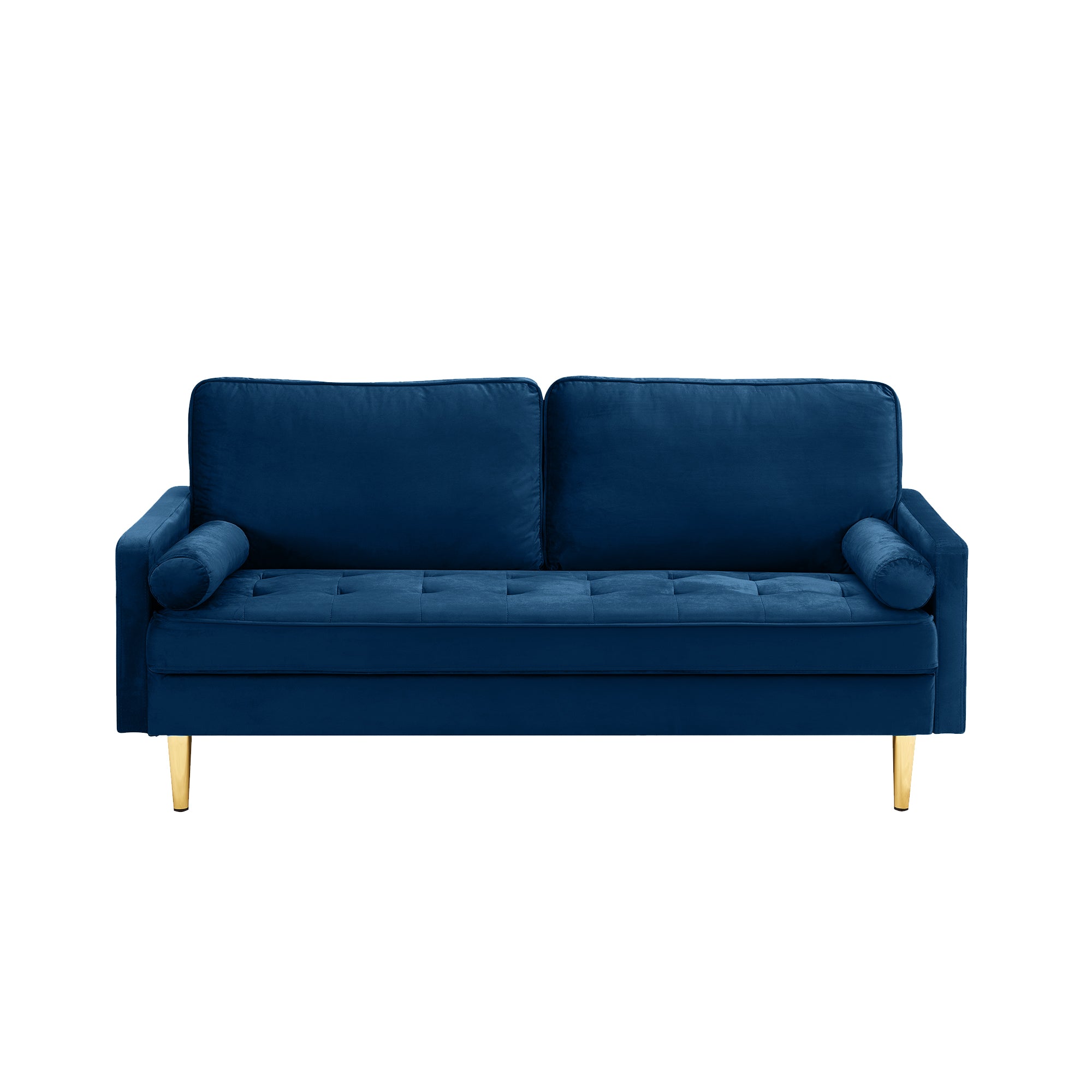 Blue Velvet Loveseat Sofa 67 inch