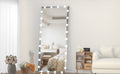Hollywood Full Length Mirror With Lights Oversized Full Body Vanity Mirror With 3 Color Modes Lighted Large Standing Floor Mirror For Dressing Room Bedroom Hotel Touch Control,Silver,72X32 Inch Silver Aluminium