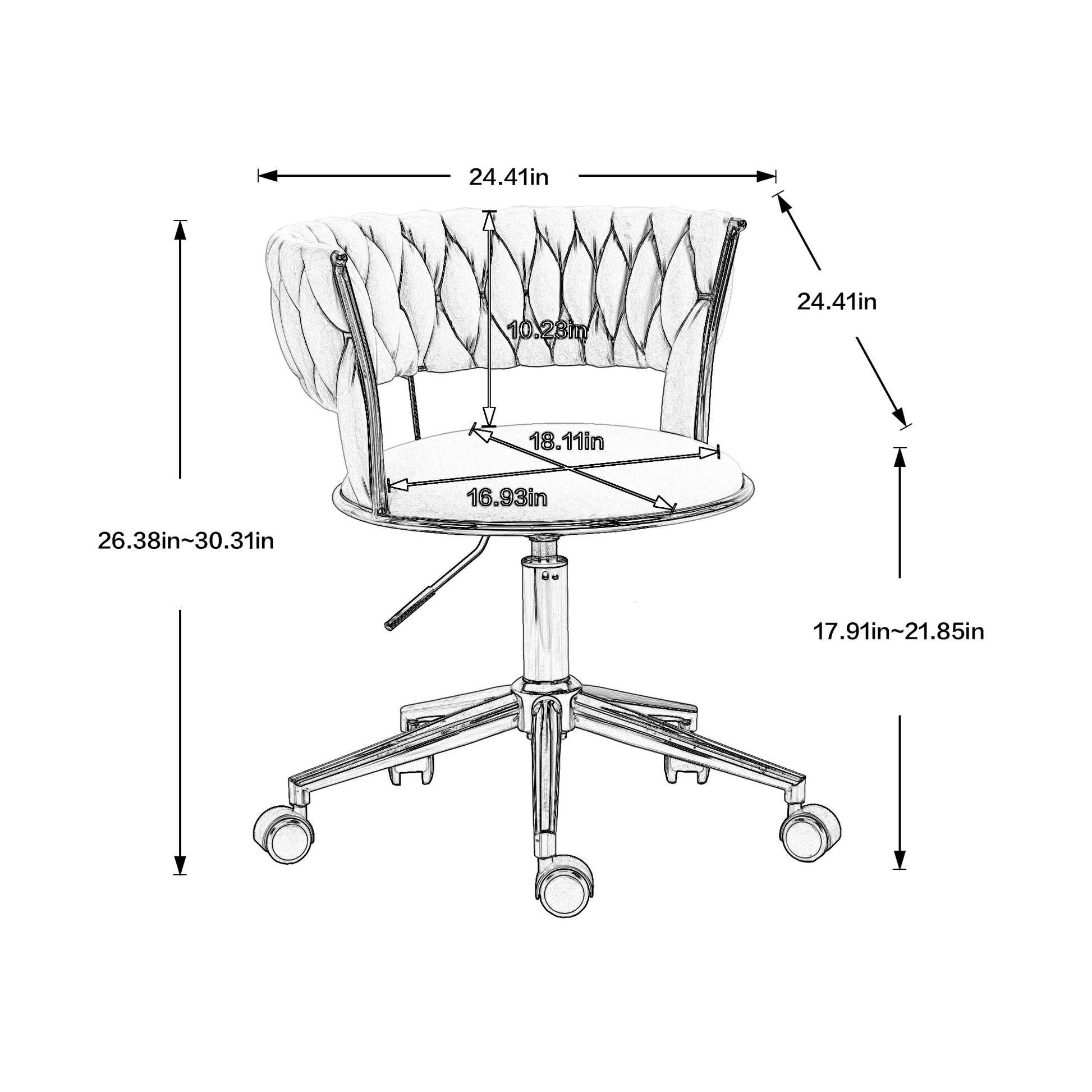 Coolmore Home Office Desk Chair, Vanity Chair, Modern Adjustable Home Computer Executive Chair Swivel Task Chair For Small Space, Living Room, Make Up, Studying Rose Red Polyester