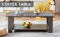 A Modern And Practical Gray Textured Coffee Table,Tea Table.Double Layered Coffee Table Made Of Mdf Material,. Suitable For Living Room,Bedroom And Study Room. 43.3