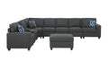 Hannah Sectional Sofa With Ottoman Dark Gray Foam Linen