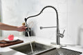 Pull Down Single Handle Spring Kitchen Faucet Brushed Nickel Stainless Steel