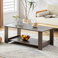 A Modern And Practical Gray Textured Coffee Table,Tea Table.Double Layered Coffee Table Made Of Mdf Material,. Suitable For Living Room,Bedroom And Study Room. 43.3