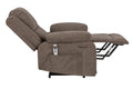Electric Power Recliner Chair With Massage For Elderly ,Remote Control Multi Function Lifting, Timing, Cushion Heating Chair With Side Pocket Brown Brown Power Remote Metal Primary Living Space American Design Cat Scratch Fabric