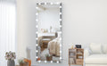 Hollywood Full Length Mirror With Lights Oversized Full Body Vanity Mirror With 3 Color Modes Lighted Large Standing Floor Mirror For Dressing Room Bedroom Hotel Touch Control,Silver,72X32 Inch Silver Aluminium