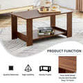 Modern Minimalist Walnut Colored Double Layered Rectangular Coffee Table ,Tea Table.Mdf Material Is More Durable,Suitable For Living Room, Bedroom, And Study Room.19.6