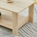 A Modern And Practical Log Colored Textured Coffee Table,Tea Table. The Double Layer Coffee Table Is Made Of Mdf Material. Suitable For Living Room 43.3