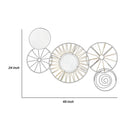 Circular 5 Piece Metal Wall Decor With Wheel And Plate Design, Black Black Metal