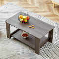 Modern Minimalist Gray Wood Grain Double Layered Rectangular Coffee Table,Tea Table.Mdf Material Is More Durable,Suitable For Living Room, Bedroom, And Study Room.19.6