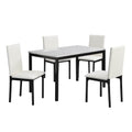 White Upholstered Side Chairs 4Pc Set Black Metal Frame Casual Dining Room Furniture White Dining Room Casual,Transitional Side Chair Metal