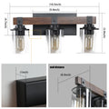 Same As W1340119955 L1015 3 Lights Farmhouse Vanity Lights Fixture Rustic Bathroom Light Fixture Bathroom Sconce Without Bulbs Walnut Black Modern Glass Iron